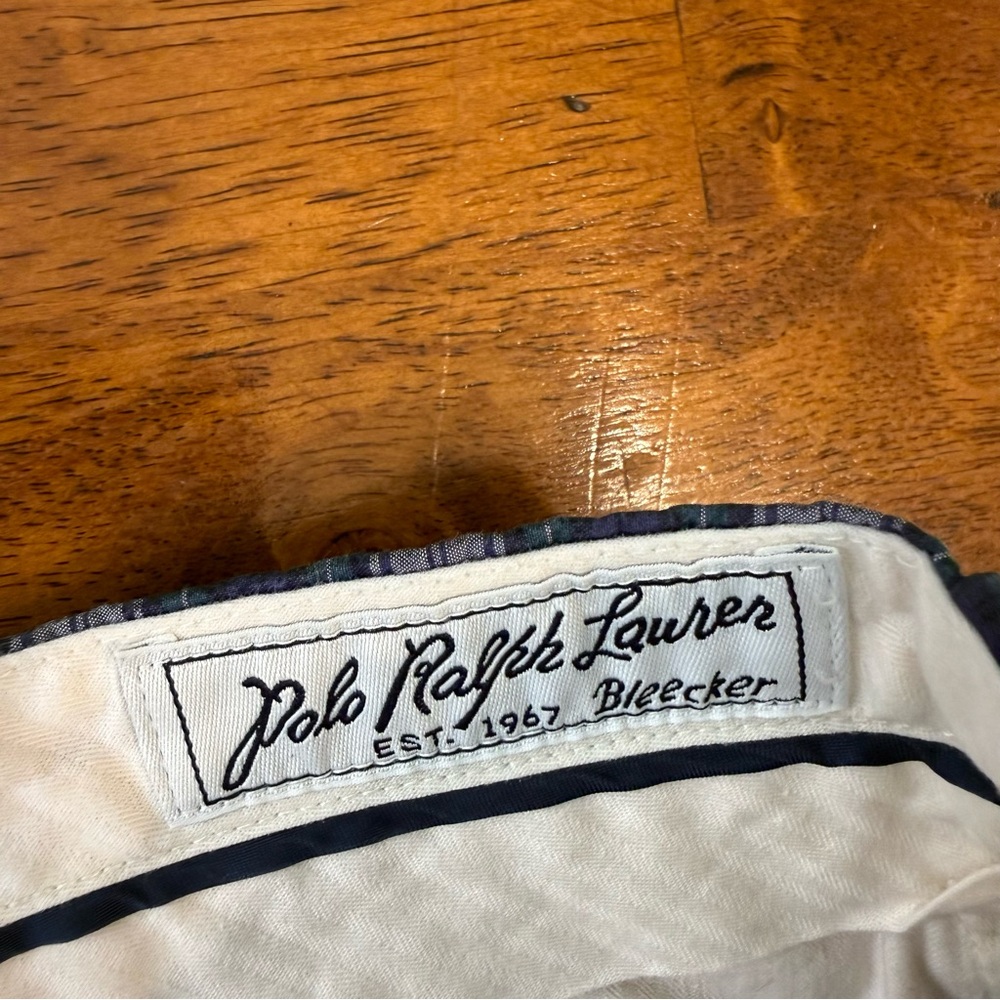 Polo Ralph Lauren Plaid Shorts Mens 33 Blue Green Tartan Bleeker Chino Bradburry - Picture 5 of 12